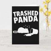 Vervuilde Panda Grappige Dronken Wasbeer Kaart (Gele Bloem)