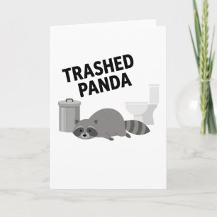 Vervuilde Panda Grappige Dronken Wasbeer Kaart