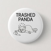 Vervuilde Panda Grappige Dronken Wasbeer Ronde Button 5,7 Cm (Voorkant)