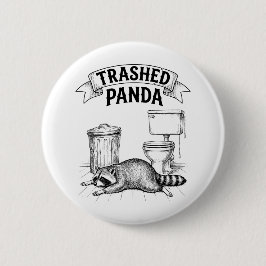 Vervuilde Panda Grappige Dronken Wasbeer Ronde Button 5,7 Cm