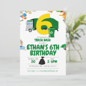 Vervuiling: Birthday, vuilniswagen 6th Birthday Kaart (Staand voorkant)