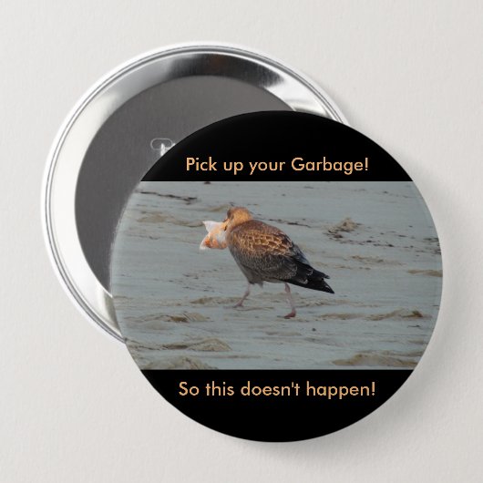 Vervuiling niet op de Button van stranden (Voorkant /achterkant)