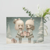 Vervuld met Liefde en Lach: Een Feestelijke  Feestdagenkaart (Staand voorkant)