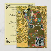 Vervulling (De Omhelzing) door Gustav Klimt Weddin Kaart (Voorkant / Achterkant)