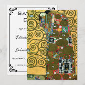Vervulling (De Omhelzing) door Gustav Klimt Weddin Kaart (Voorkant / Achterkant)