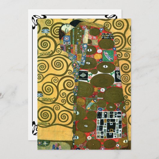 Vervulling (De Omhelzing) door Gustav Klimt Weddin Kaart (Voorkant / Achterkant)