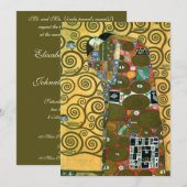 Vervulling (De Omhelzing) door Gustav Klimt Weddin Kaart (Voorkant / Achterkant)