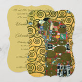 Vervulling (De Omhelzing) door Gustav Klimt Weddin Kaart (Voorkant / Achterkant)