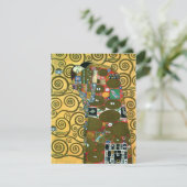 Vervulling (De Omhelzing) door Gustav Klimt Weddin RSVP Kaartje (Staand voorkant)