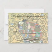 Vervulling (De Omhelzing) door Gustav Klimt Weddin RSVP Kaartje (Achterkant)