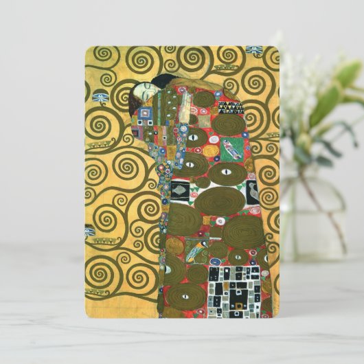 Vervulling (De Omhelzing) door Gustav Klimt Weddin Save The Date (Staand voorkant)