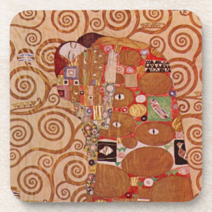Vervulling door Gustav Klimt, Vintage Art Nouveau Bier Onderzetter