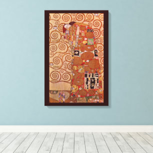 Vervulling door Gustav Klimt, Vintage Art Nouveau Canvas Afdruk