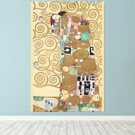 Vervulling, Gustav Klimt Canvas Afdruk (Insitu (Houten vloer))