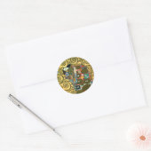 Vervulling ook wel De Omarming door Gustav Klimt Ronde Sticker (Envelop)