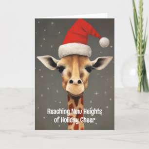 Verwaande Giraffe Kerstman Kerstkaart Kaart