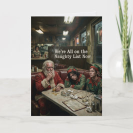 Verwaarloosde Kerstelfen Diner Donkere Humor Kaart