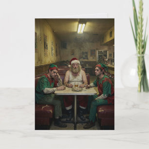 Verwaarloosde Kerstman Diner Donkere Humor Kaart