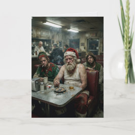 Verwaarloosde Kerstman Diner Donkere Humor Kaart