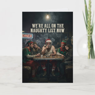 Verwaarloosde Kerstman Elfen Diner Donkere Humor K Kaart