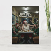 Verwaarloosde Kerstman Elfen Diner Donkere Humor