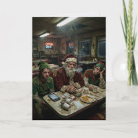 Verwaarloosde Kerstman Elfen Diner Donkere Humor