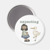 Verwacht - Afrikaanse Amerikaanse mam is en is in  Magneet (Voorkant / Achterkant)