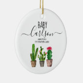 Verwacht Baby Boy Zwangerschapsaankondiging Cactus Keramisch Ornament (Rechts)