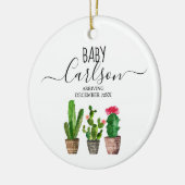 Verwacht Baby Boy Zwangerschapsaankondiging Cactus Keramisch Ornament (Links)