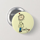 Verwacht Baby-overhemden en cadeautjes Ronde Button 5,7 Cm (Voorkant /achterkant)