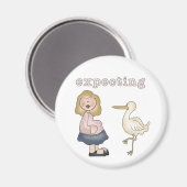 Verwacht Baby - Stork Tshirts en geschenken Magneet (Voorkant / Achterkant)