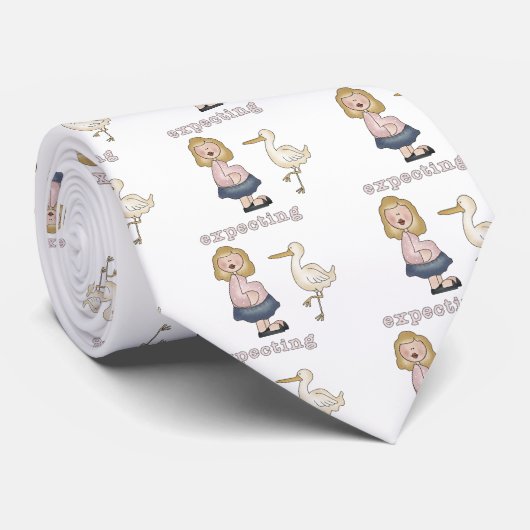 Verwacht Baby - Stork Tshirts en geschenken Stropdas (Opgerold)