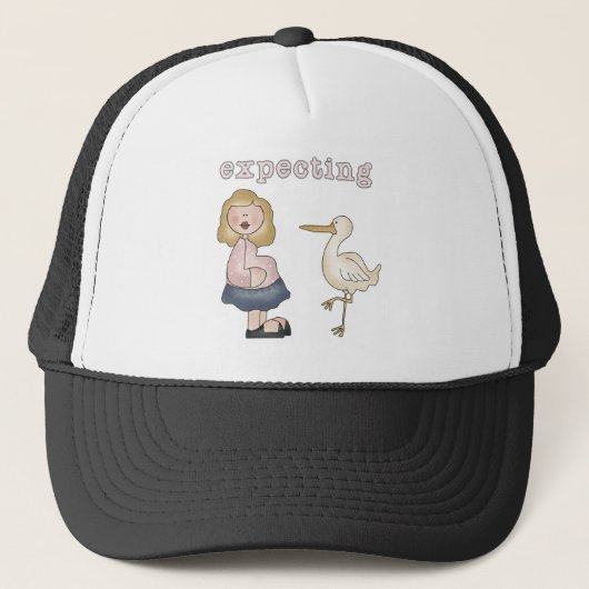 Verwacht Baby - Stork Tshirts en geschenken Trucker Pet (Voorkant)