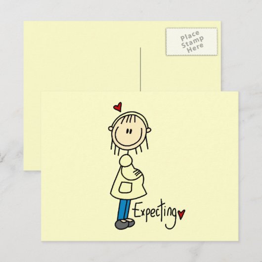 Verwacht Baby T-shirts en cadeautjes Briefkaart (Voorkant / Achterkant)