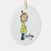 Verwacht Baby T-shirts en cadeautjes Keramisch Ornament (Rechts)