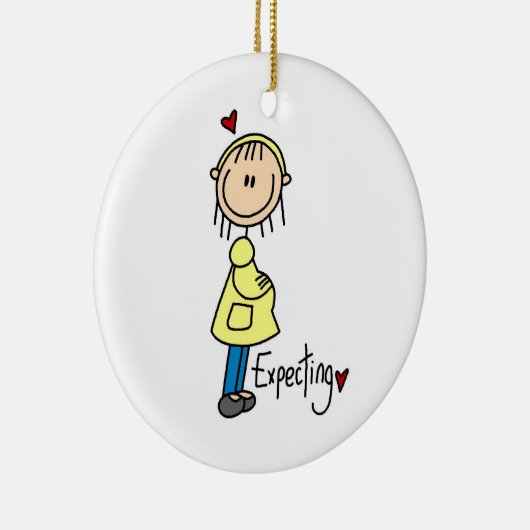 Verwacht Baby T-shirts en cadeautjes Keramisch Ornament (Rechts)