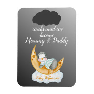 Verwacht Baby van ouders Aftellen Penguin Black Magneet