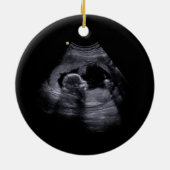 Verwacht Baby zwangerschapsaankondiging botanisch Keramisch Ornament (Achterkant)