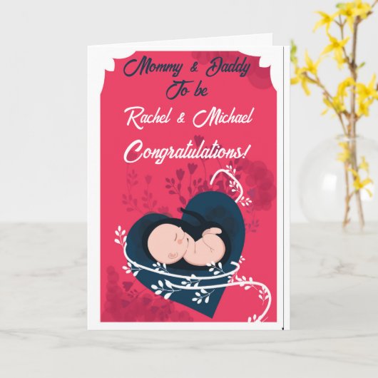 Verwacht dat mama en papa een Kaart van je felicit (Gele Bloem)