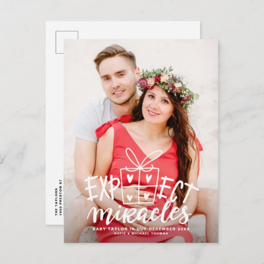 Verwacht dat Miracles de vakantie tijdens de beval Aankondigingskaart (Voorkant / Achterkant)