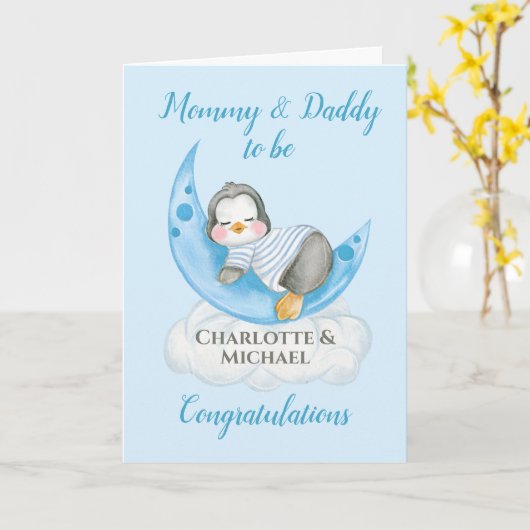 Verwacht dat ouders mama en papa blauw zijn kaart (Gele Bloem)