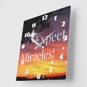 Verwacht de Zonnevaste Inspirerend Citaat van Mira Vierkante Klok (Hoek)