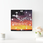 Verwacht de Zonnevaste Inspirerend Citaat van Mira Vierkante Klok (Huis)