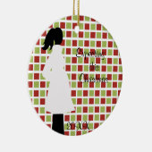 Verwacht deze kerstzwangerschap keramisch ornament (Rechts)