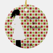 Verwacht deze kerstzwangerschap keramisch ornament (Achterkant)