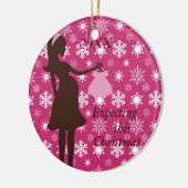 Verwacht deze kerstzwangerschap keramisch ornament (Links)