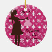 Verwacht deze kerstzwangerschap keramisch ornament (Achterkant)