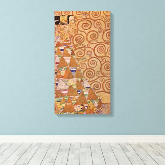 Verwacht door Klimt  Victoriaans Art Nouveau Canvas Afdruk (Insitu (Houten vloer))