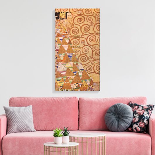 Verwacht door Klimt  Victoriaans Art Nouveau Canvas Afdruk (Insitu (Woonkamer))