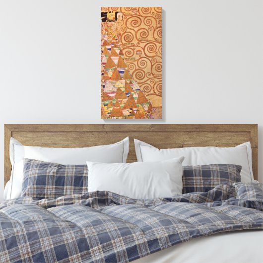 Verwacht door Klimt  Victoriaans Art Nouveau Canvas Afdruk (Insitu (Slaapkamer))